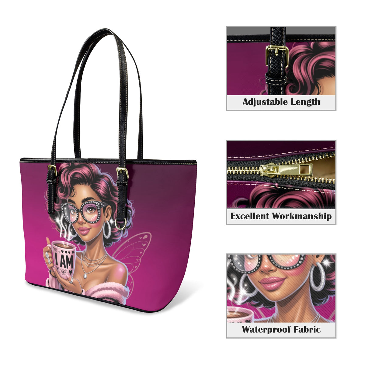 “I AM Prosperous” Ombre Pink Affirmation Tote – Manifestation & Mindset Handbag